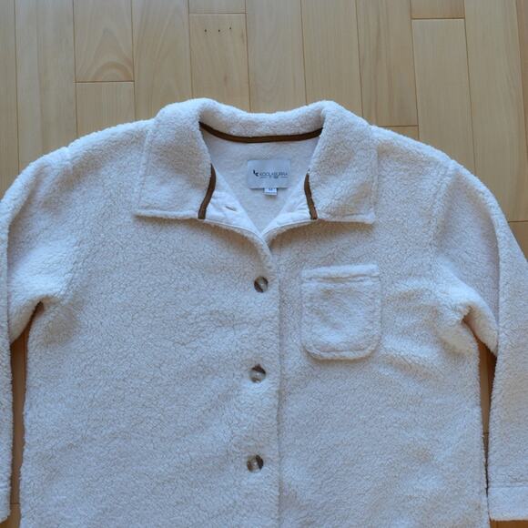 Koolaburra UGG Fleece Cardigan Sweater Size Medium Cream - Picture 2 of 4